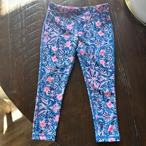 Floral Blue and Pink Kids Leggings